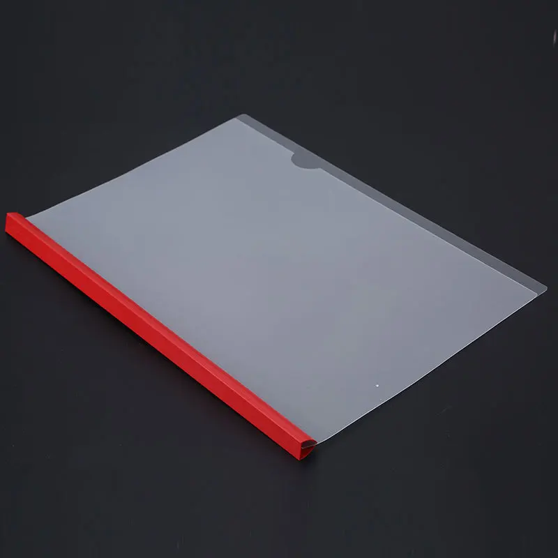 Wholesale recycle custom PP stationery colorful clear Q spine bar file folder A4 size transparent plastic report cover slide bar