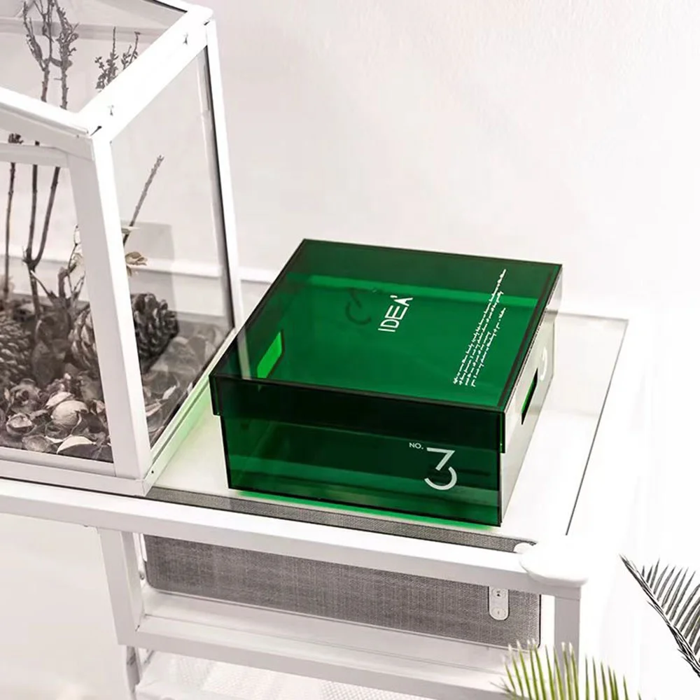 Custom Clear Acrylic Cube Box Acrylic Storage Containers Acrylic Christmas Candy Gift Box with Lid for Wedding Display Box
