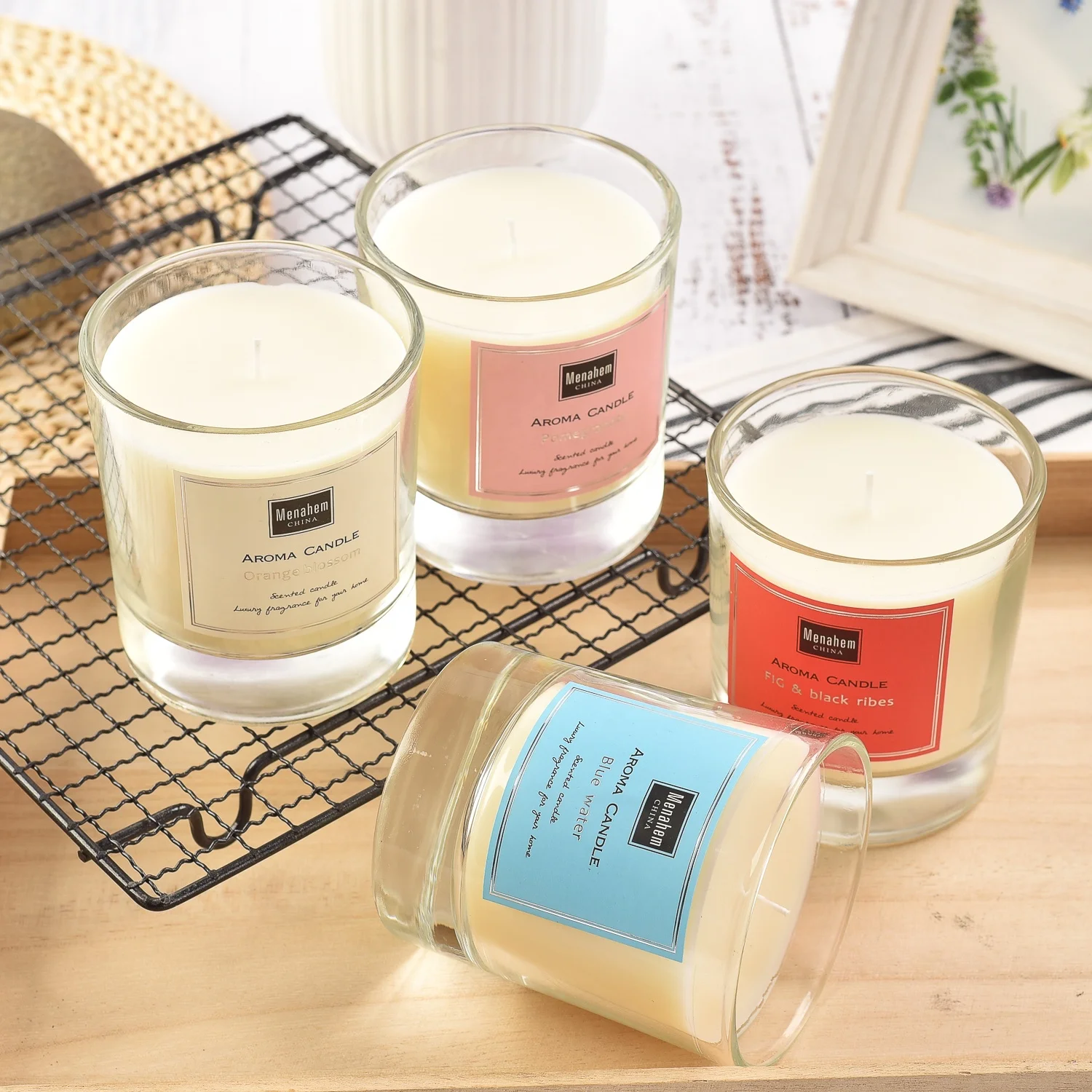 widely used luxury premium small 100% natural soy scented candles aromatherapy in glass jar