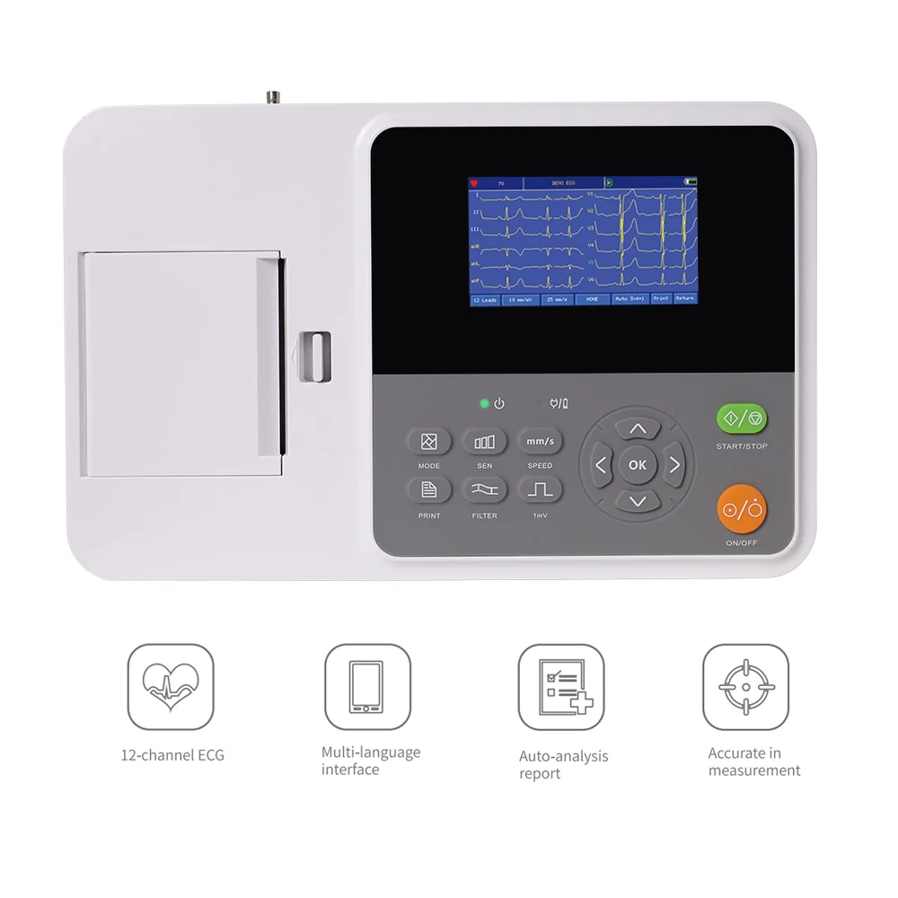 Contec E3 electrocardiogram 3 channel 12 lead digital ecg machine price