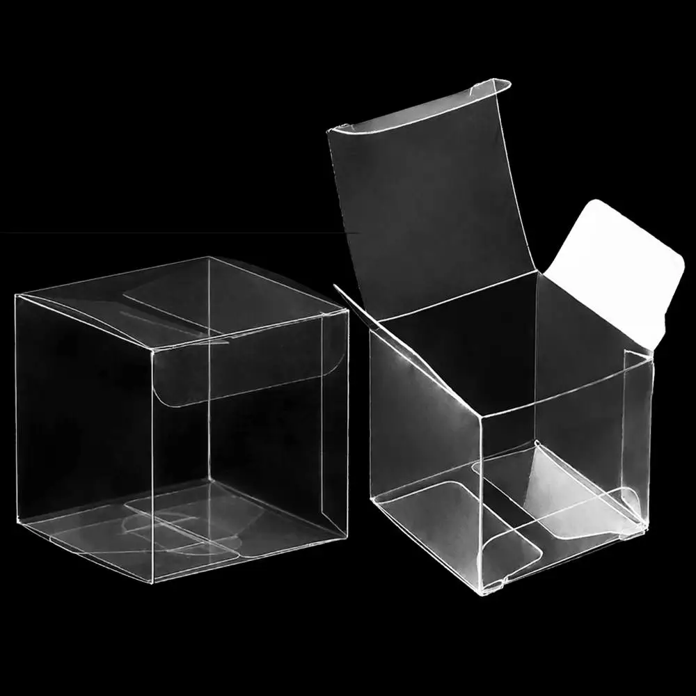 Clear Favor Boxes 2X2X2 inch PVC Plastic Gift Transparent Cube Boxes PET Boxes