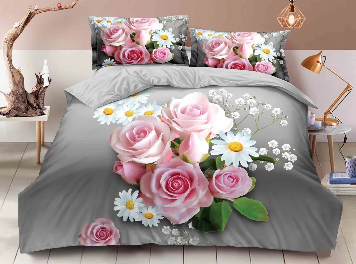 3d flower design bed sheet sabanas bed sheets duvet cover sets  comforter sets king size luxury bedding set