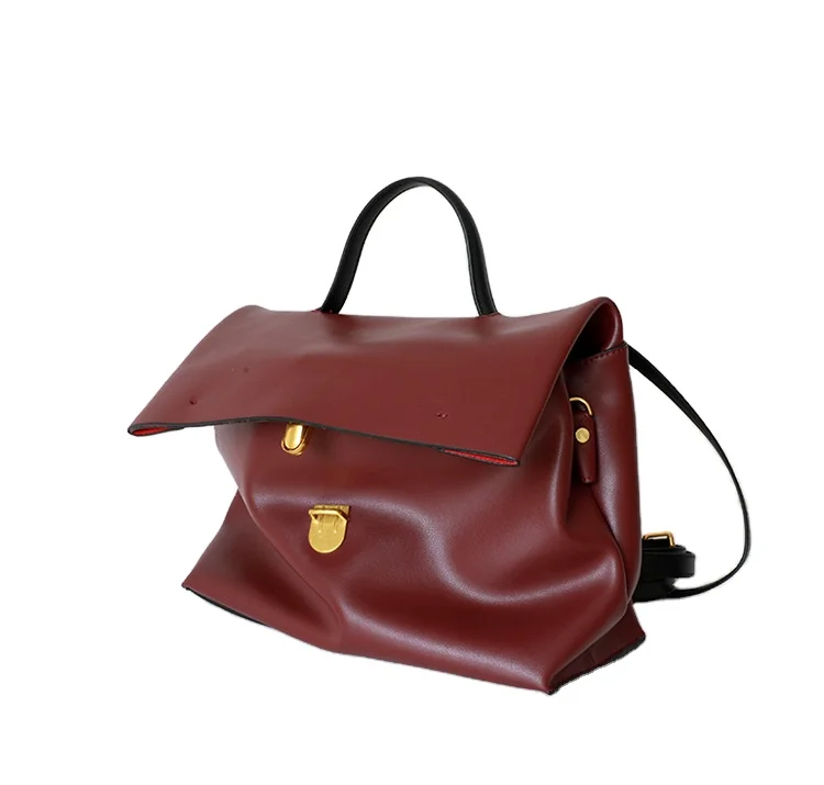 Women's shoes made of cowhide; Cow Leather Work Bag Profile Briefcase