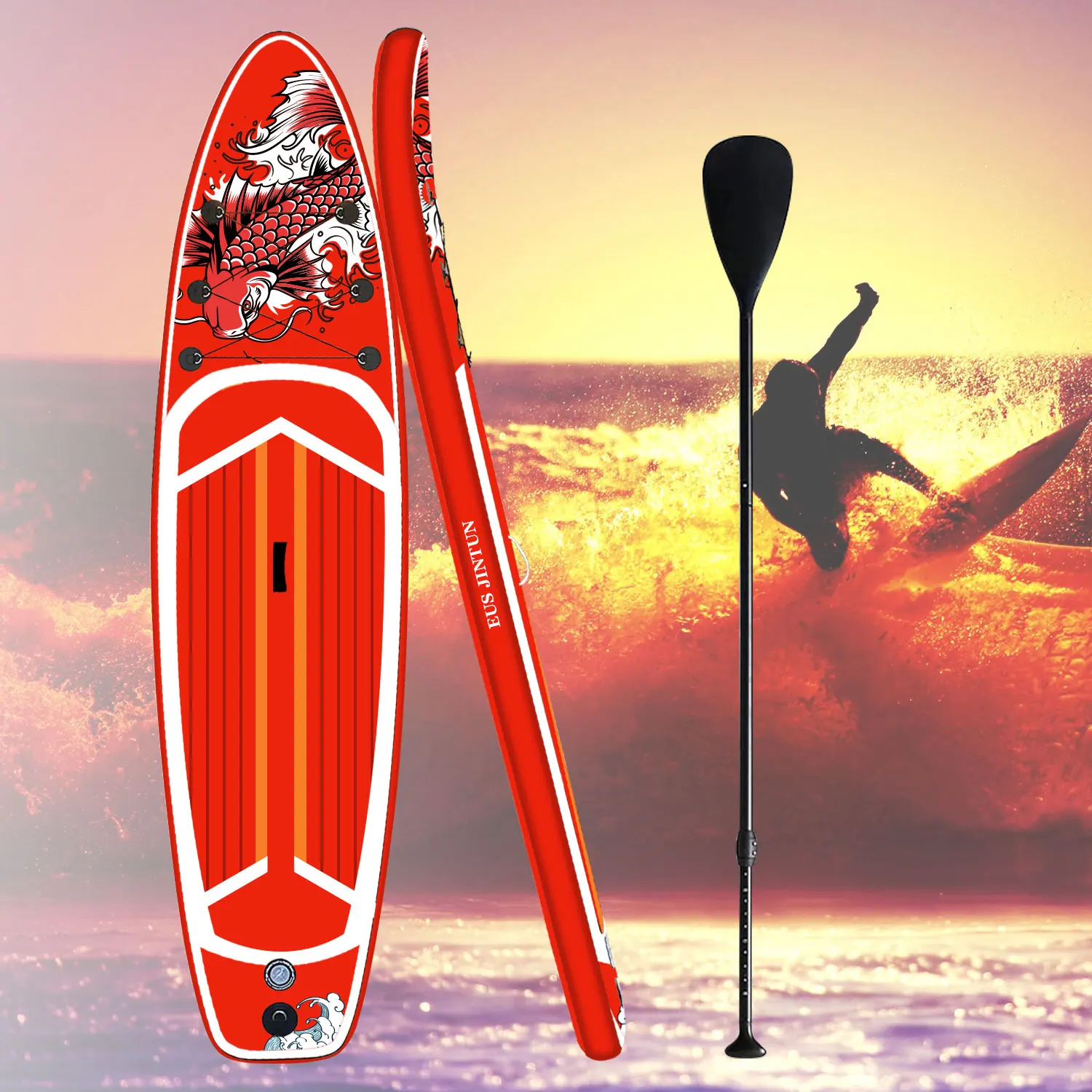 OEM Inflatable Paddleboard sup Wear-resistant durable sap Surfboard PVC Fishing paddle board sup board koi