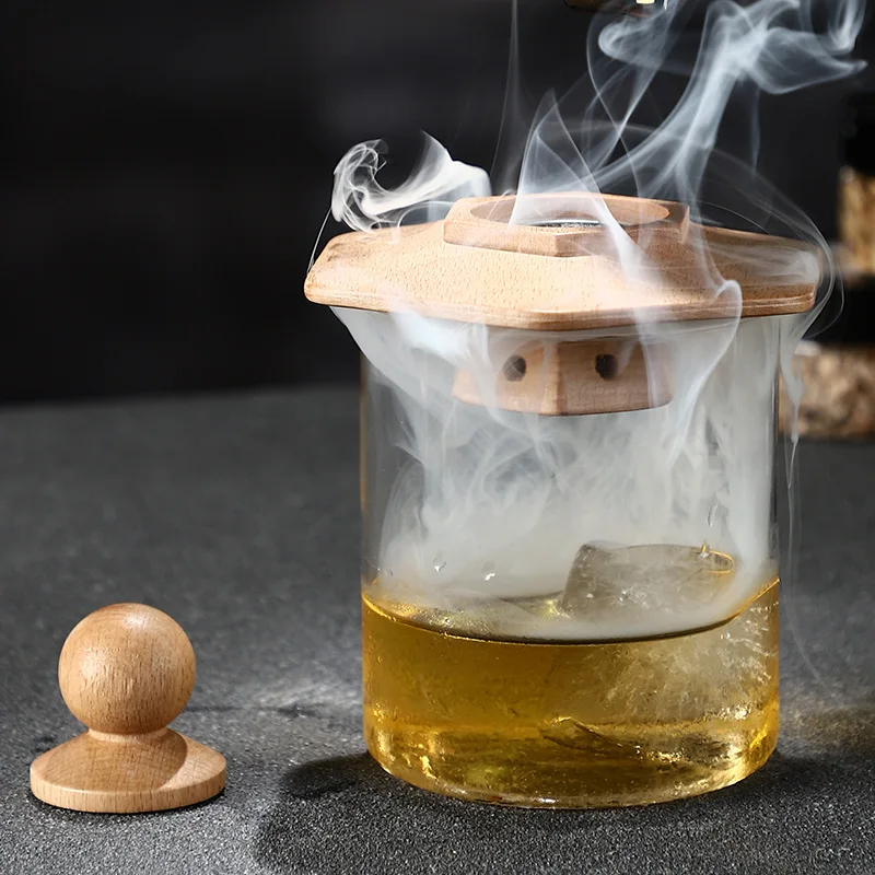 YML factory wholesale Wooden Cocktail Smoker Cover Creative wooden smoker set for whiskey mixers  bar cocktail shaker