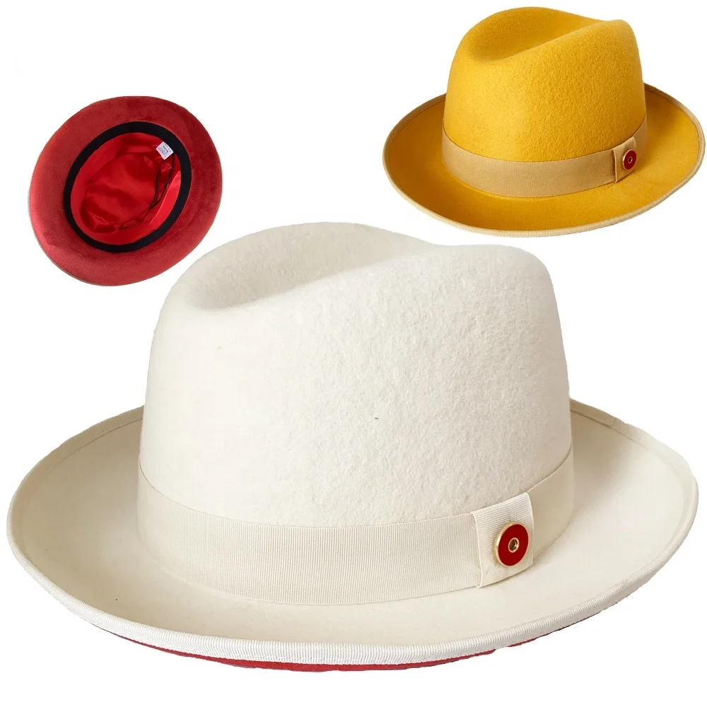 
wholesale Perfect outdoor sunbonnet big hat Red brim bottom fedoras 