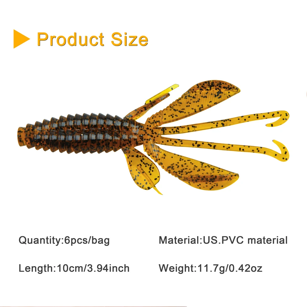 6Pcs 10cm 11.7g Shrimp Soft Baits Fishing Lures Wobblers Crankbaits For Carp Fishing Lobster Worm Bait Fishing Tackle