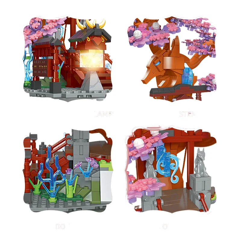1370pcs/set Light Cherry Blossom Tree House Model New DIY Flower Toy & Building Block Sets Made Plastic Perfect Gift Set
