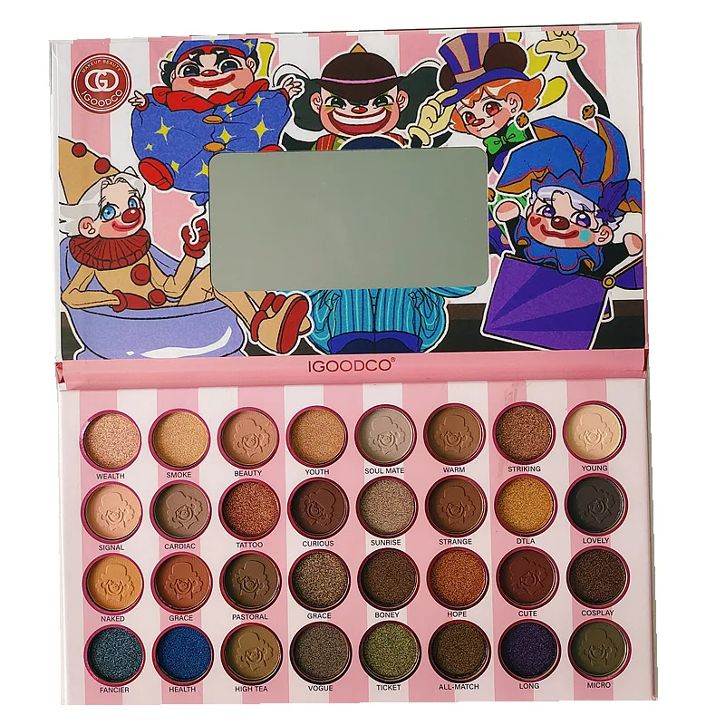 wholesale makeup glitter eyeshadow 32 color boxes eye shadow cardboard gift packaging boxes chrome foldable eyeshadow palette