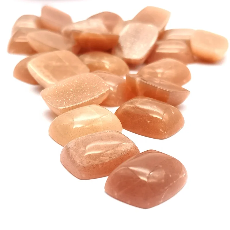 Wholesale natural stone 23*18*8 mm rectangle sunstone cabochon