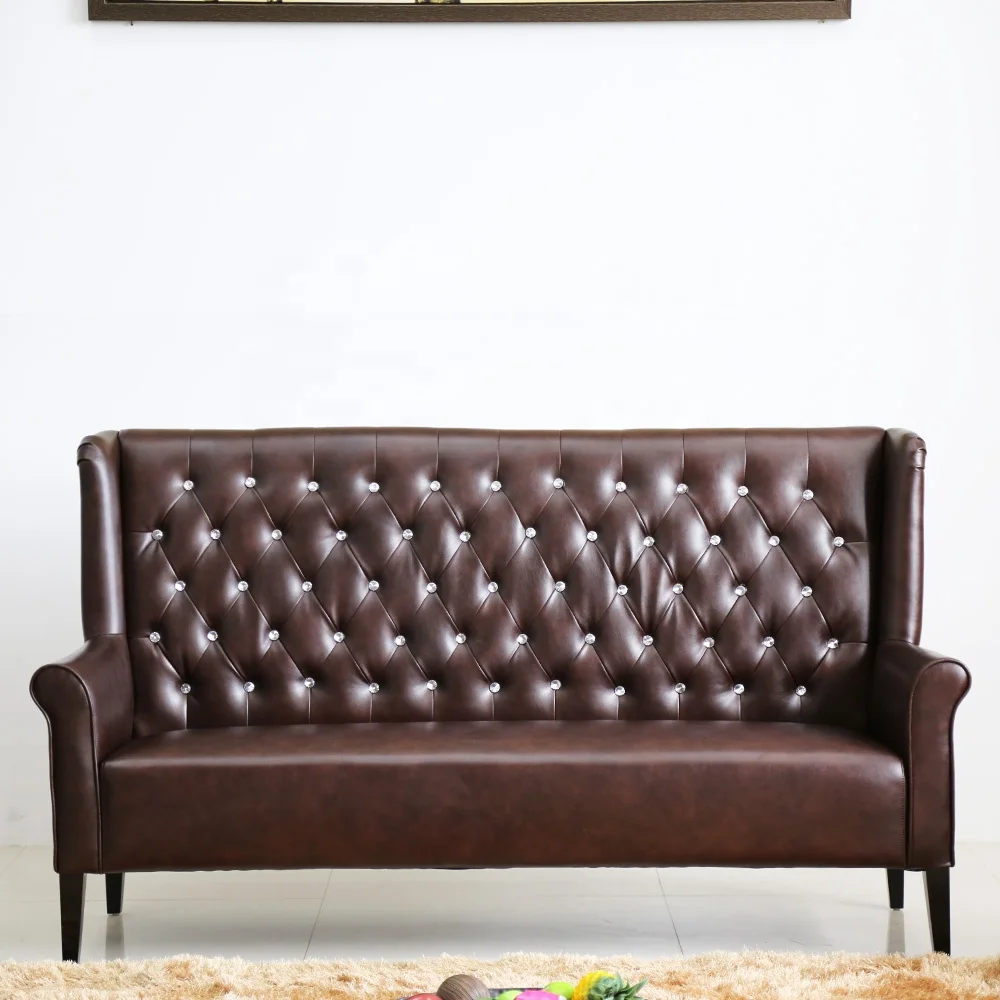 (SP-KS335) Modern leather sofa set used restaurant furniture sofa booth for coffee shop