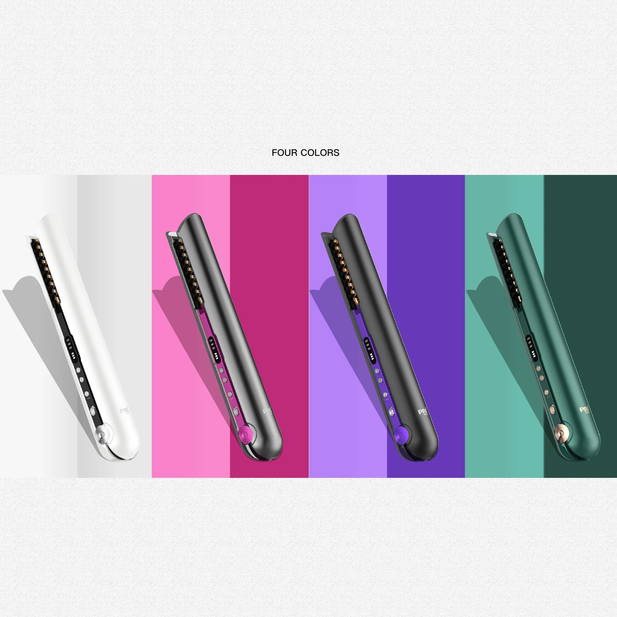 2 in 1 USB Rechargeable Wireless Portable Mini Flat Irons Hair Straightener