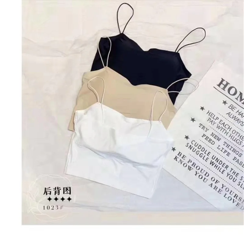 summer Ice silk fabric bralette no steel ring girls no bound feeling cheap women tube top bra chest wrap bra women camisole