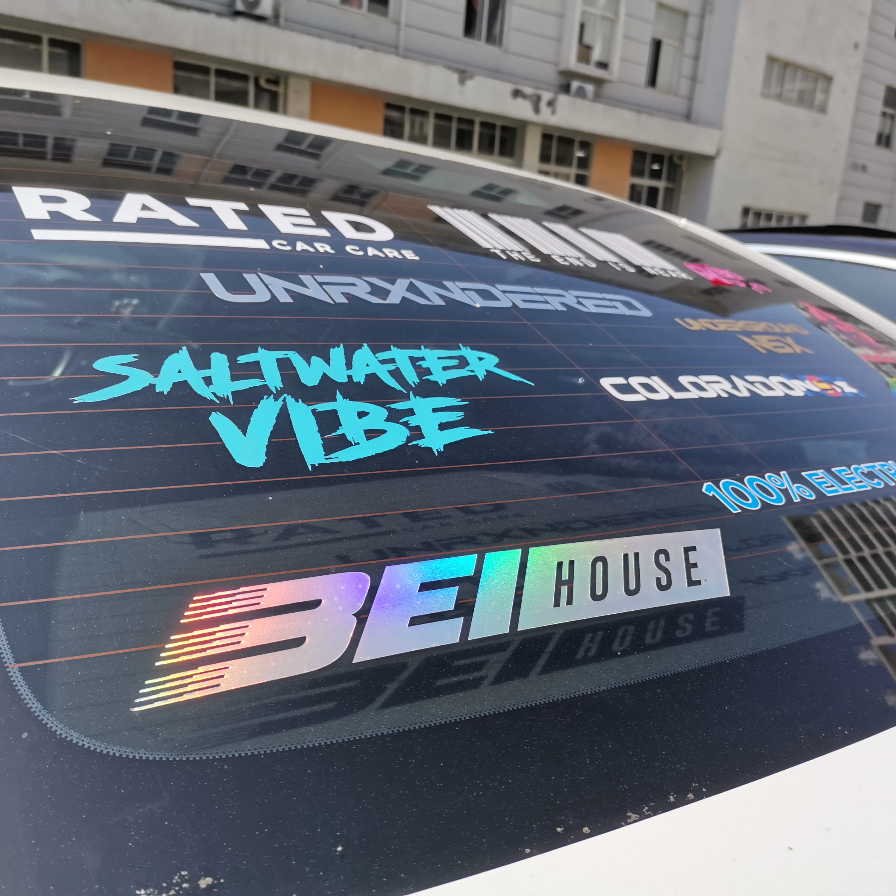 UV Protective Waterproof Car window Decals Transfer Car Stickers