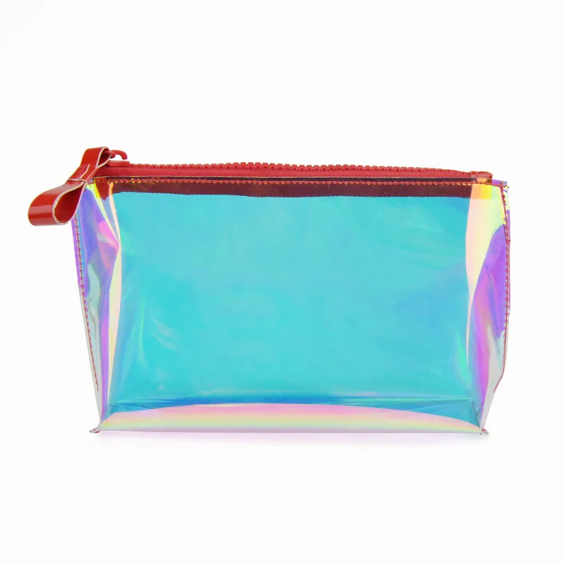 Direct Selling New Laser Magic Color PVC Cosmetic Bag Portable Multifunctional Cosmetic Makeup Bag Transparent Rainbow PVC Bag