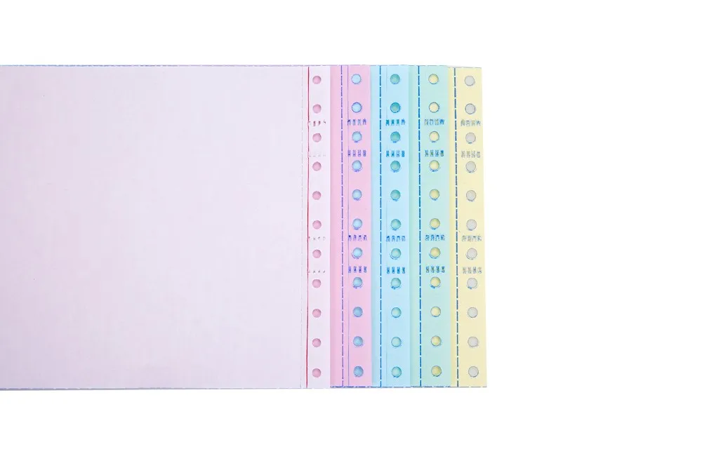 Напечатанная на заказ перфорированная многослойная непрерывная безкарбоновая компьютерная бумага NCR