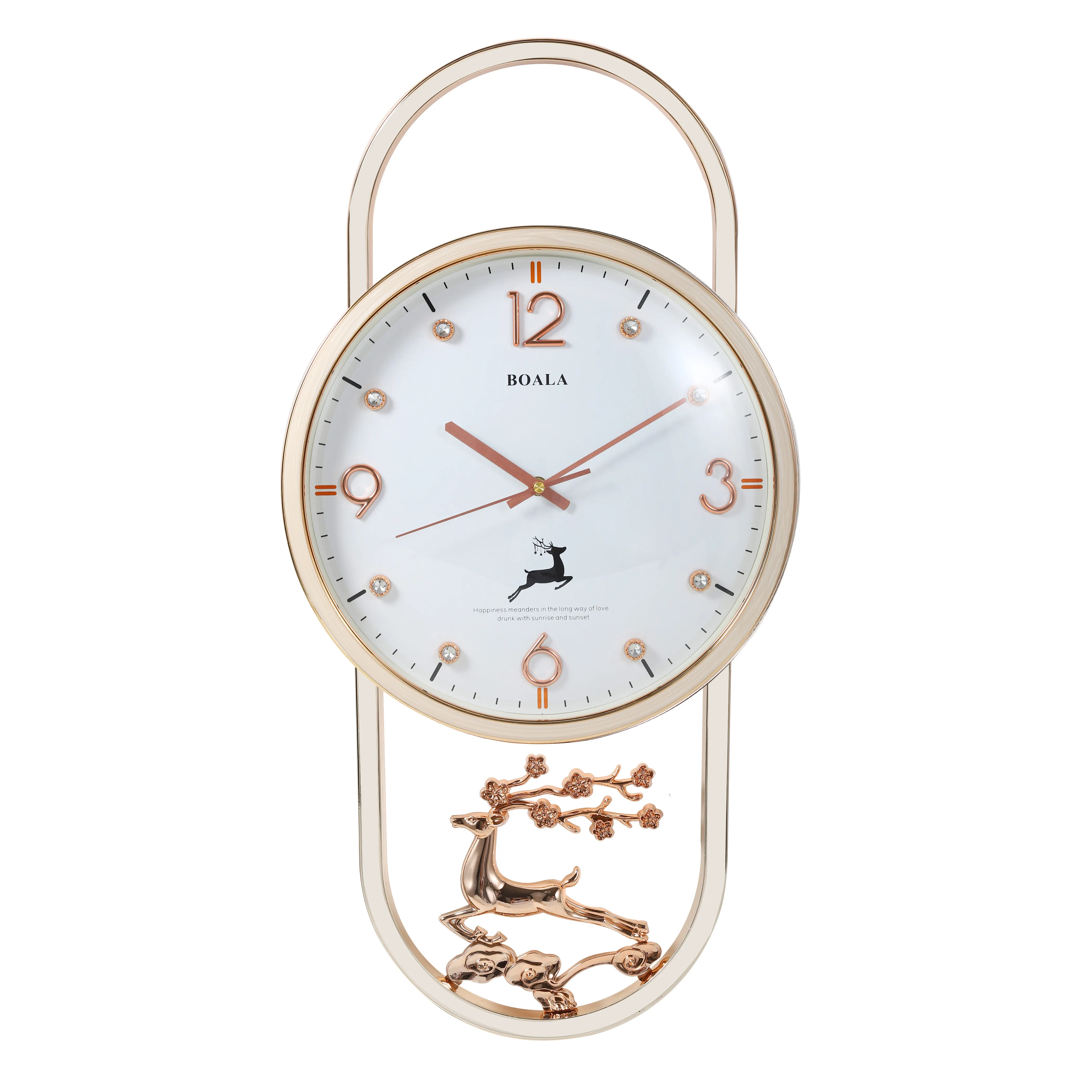 Luxury Modern Swing Copper Gold Pendulum Design Vintage Wall Clock 73*36 cm