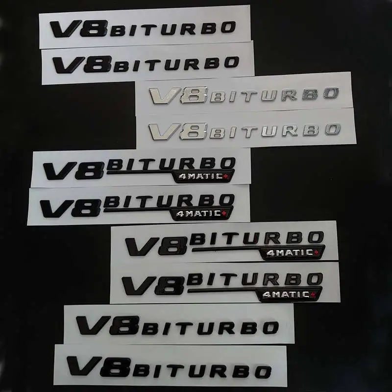 Wholesaler Firmly pasted 2pcs BITURBO 4matic Letters Fender Emblems Badges Fit for Mercedes Benz AMG