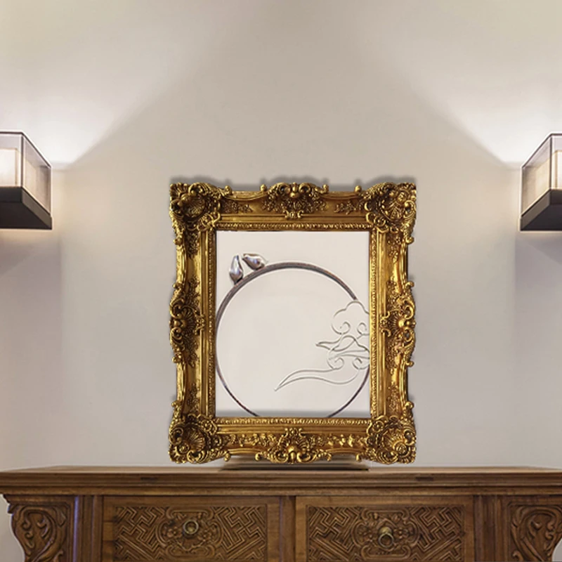 Customized Ornate Antique Large Gold Foil Baroque Art Canvas Custom Wood Picture Oil painting Frame Moulding For Wall Molding