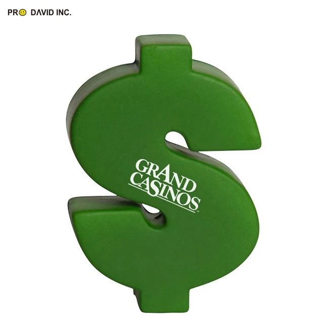 Custom PU Dollar Sign Stress Relief Balls Adult and Kid Squeeze Toys for Promotions