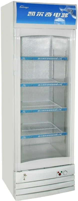 358L single door double layer glass upright vertical showcase