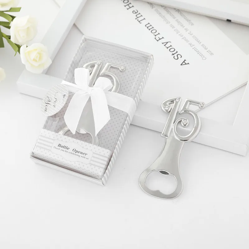 gold silver 12 15 30 50 years Digital Bottle Opener Advertisement High Grade Alloy Beer Golden Wedding party gift Bottle Opener