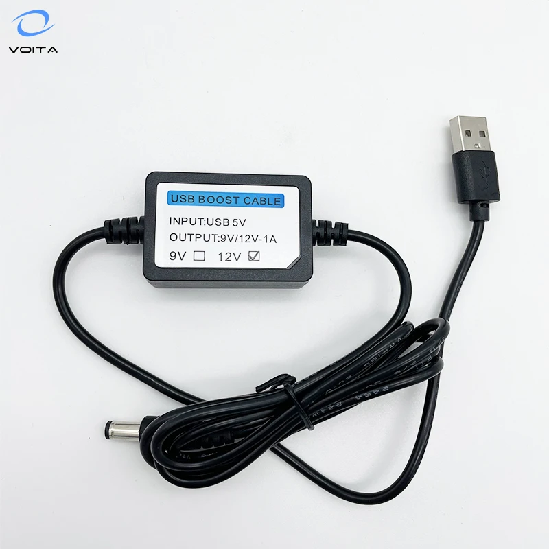 VOITA Top selling Custom USB Step Up 5V to 9V 12V Boost converter Power Cable with DC Jack 5.5mm 2.1mm Barrel Connector