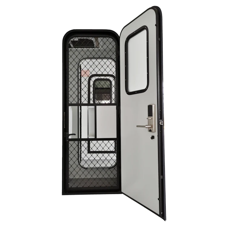 Tongfa Custom size electric card lock RV caravan Door with single point safety certification