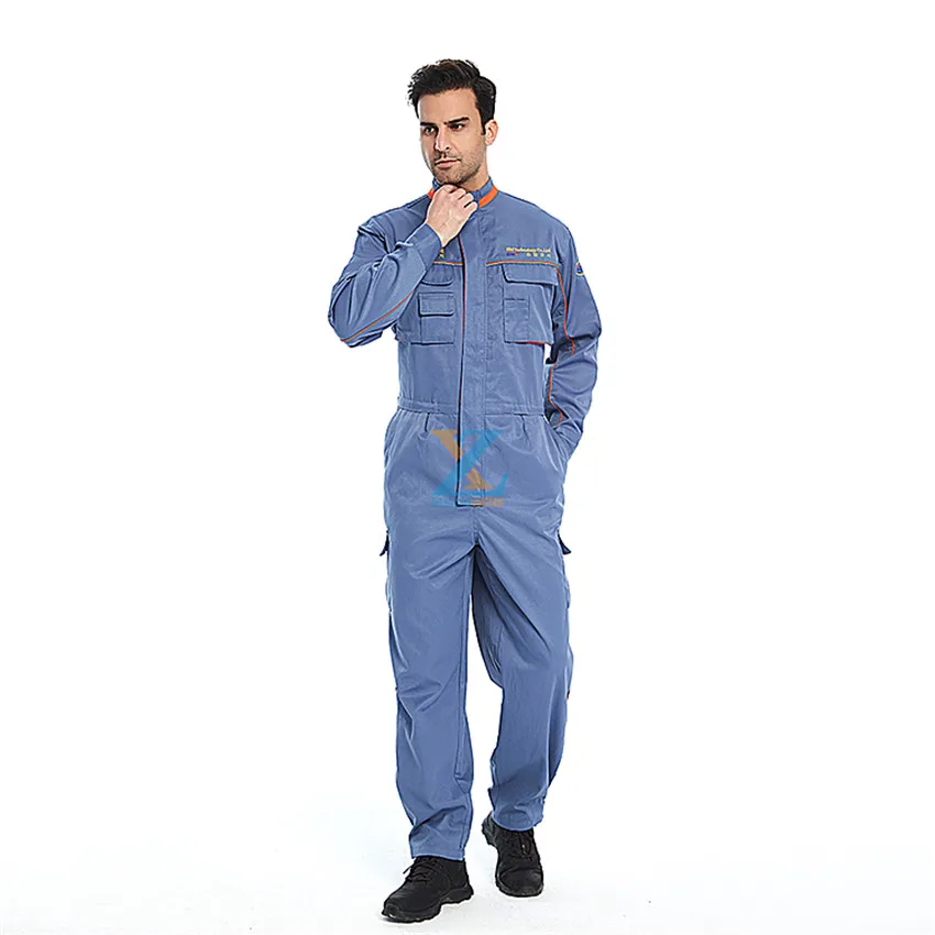 100% Cotton boilersuit Fireproof Anti-Static coverall mechanical engineering workwear industrial work uniform