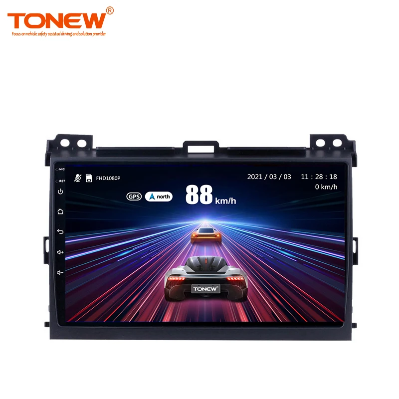 Tonew Android 10 автомобильный DVD-плеер для Toyota Land Cruiser Prado 2004-2009, видеорегистратор с двойным объективом, видеорегистратор с Wi-Fi и монитором парковки