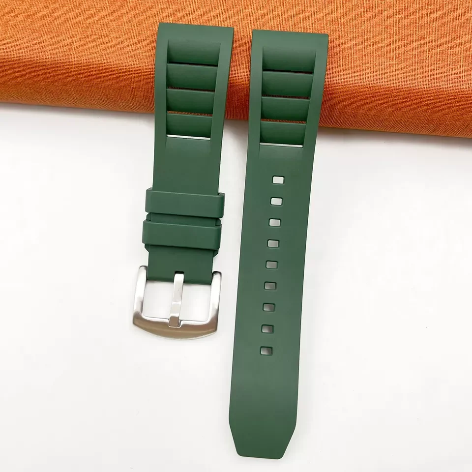 20mm 22mm Waterproof FKM Fluorine Rubber Watch Strap Quick Release Silicone Watch Band  For Deep Sea Watches