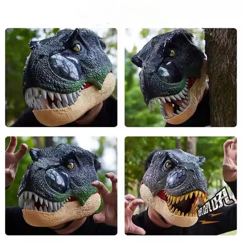 Factory New Full Face Realistic Scary Dinosaur Head Mask Masquerade Cosplay Animal Facial Party Mask For Funny Masks Category