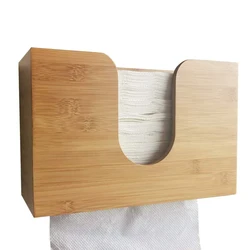 Bathroom Kitchen Wall Mount and Countertop Storage Hand Towel Toile Multifold Paper Towel Holder Bamboo Paper Towel Dispenser