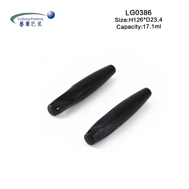 Оптовая продажа, черная индивидуальная торговая марка, косметические пластиковые пустые туши для ресниц, контейнер, упаковка с кисточкой