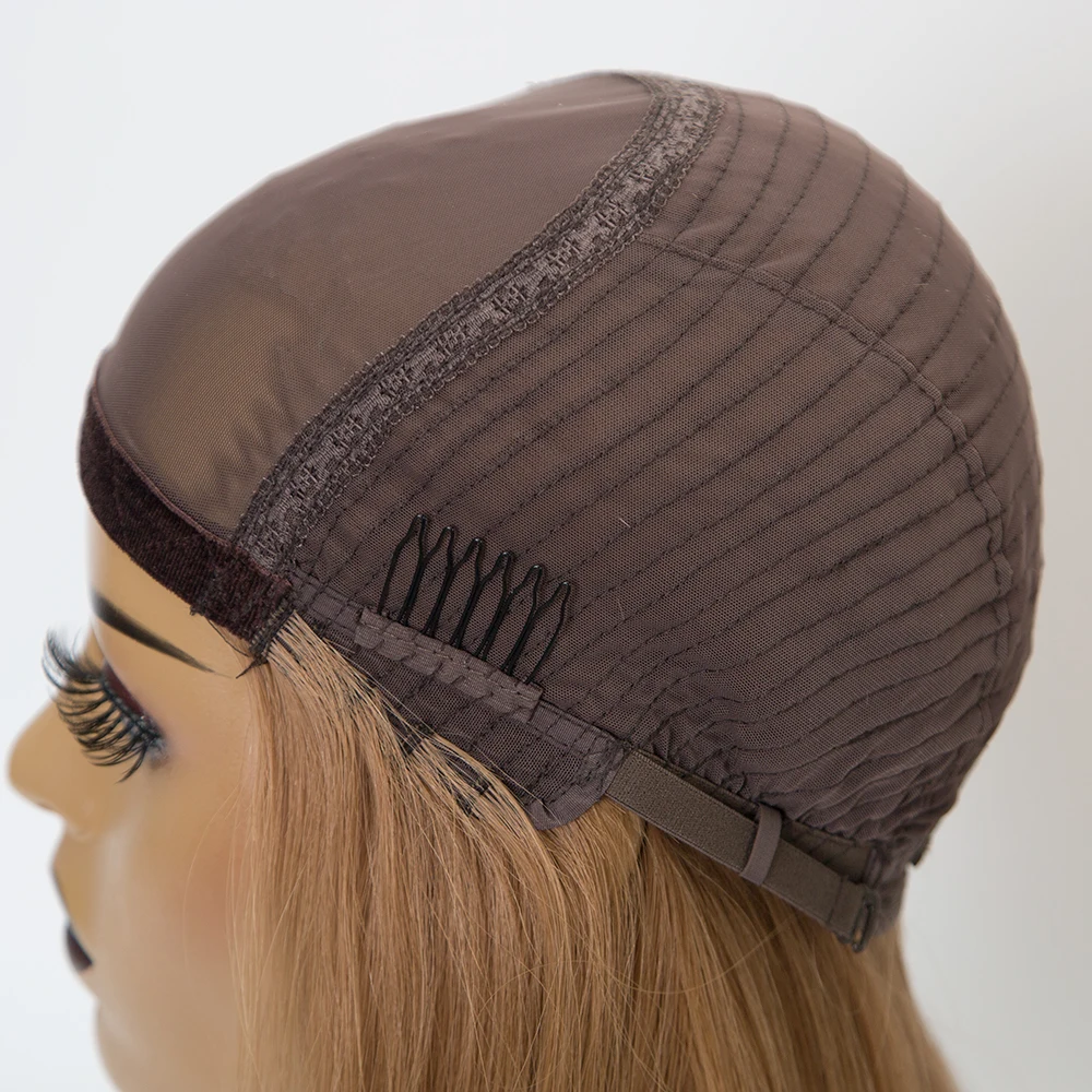 New Arrival U Part Wig Light Blonde Brown Color Hat Human Hair in Stock for Beauty