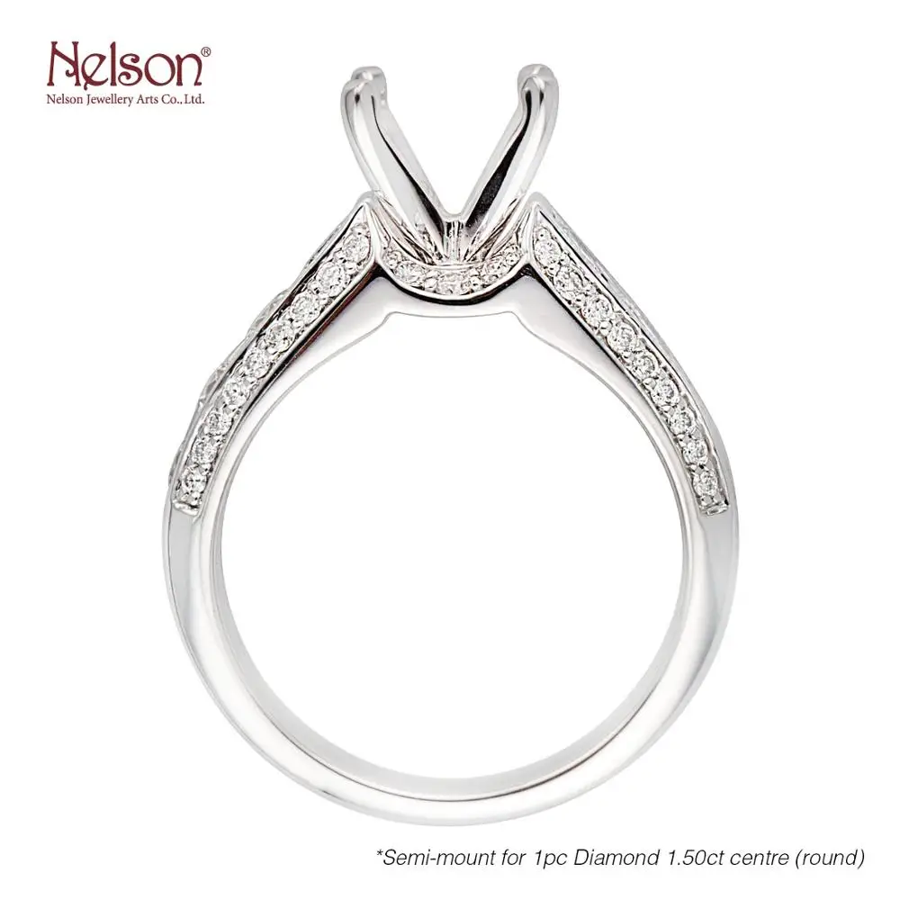
Award Winning Factory Zero risk OEM ODM Popular Design Luxurious Classic Engagement 18K White Gold Diamond Ring Mount 