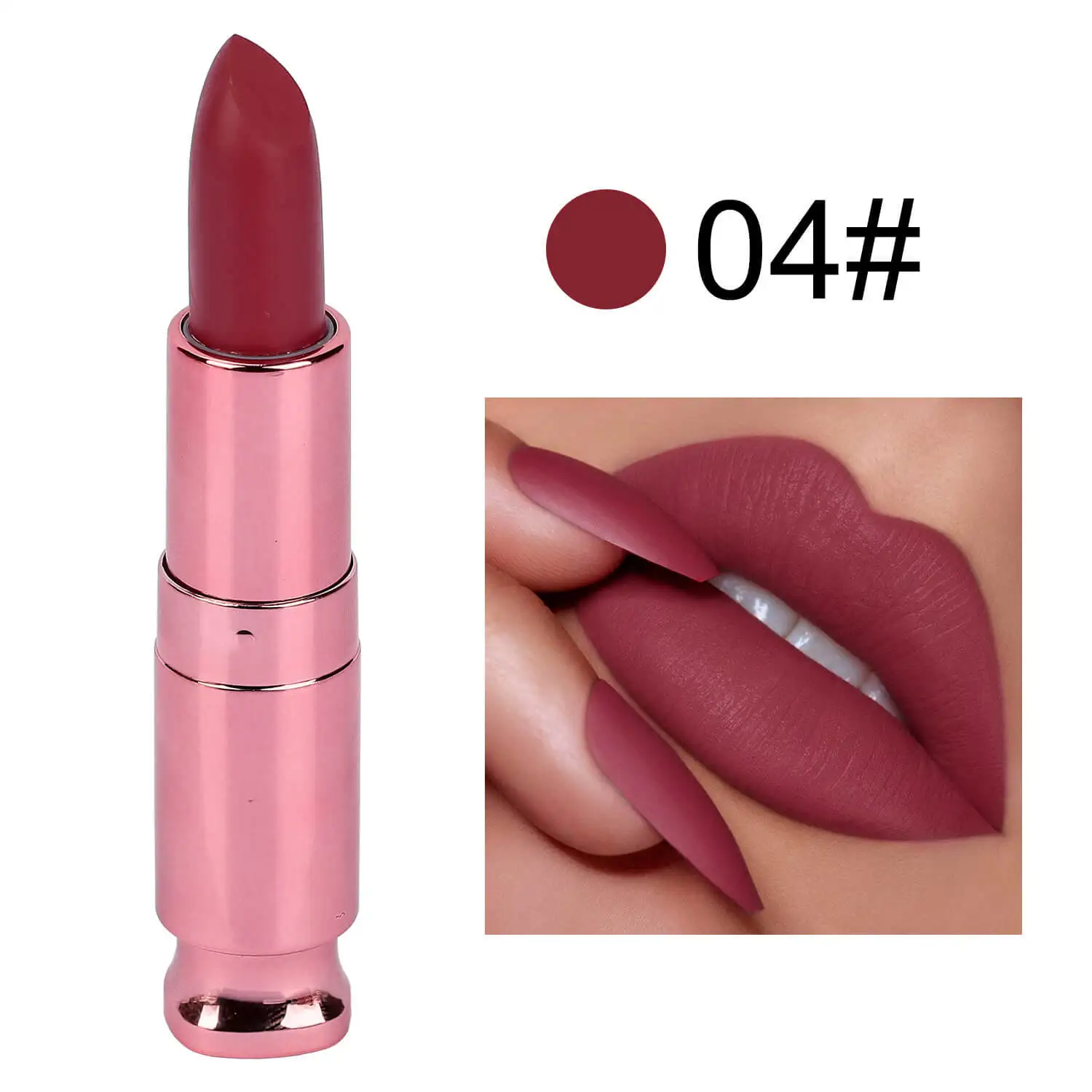 2023 New Products Cruelty Free Makeup Lipstick Mate Lipstick Golden Rose Creamy Waterproof Pink Lipstick