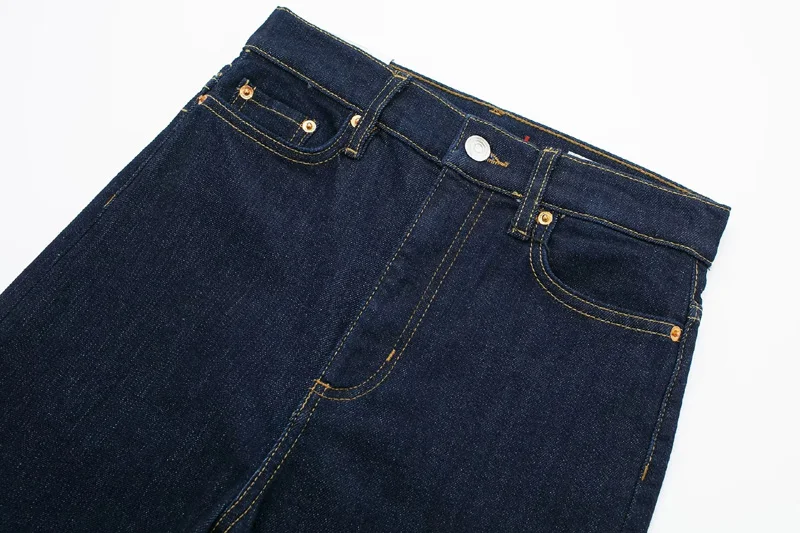 K025  New 2024 Spring Autumn Chic Side  Casual Pants Women Denim Trousers Clothing 4