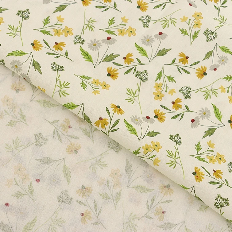 Natural 100% cotton sustainable plant base professional digital print 60s yarn hot selling floral fabric for fashion dress