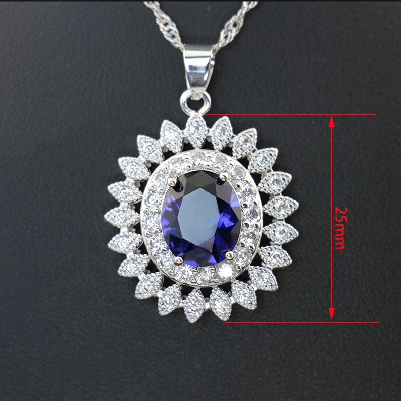 Комплект из колье и серёг, из серебра 925 пробы