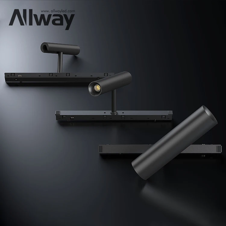 ALLWAY Dimmable Adjustable Black White Golden Aluminum Housing DALI Driver 3w 5w 6w 9w 10w 12w 16w 18w Magnetic Led Track Light