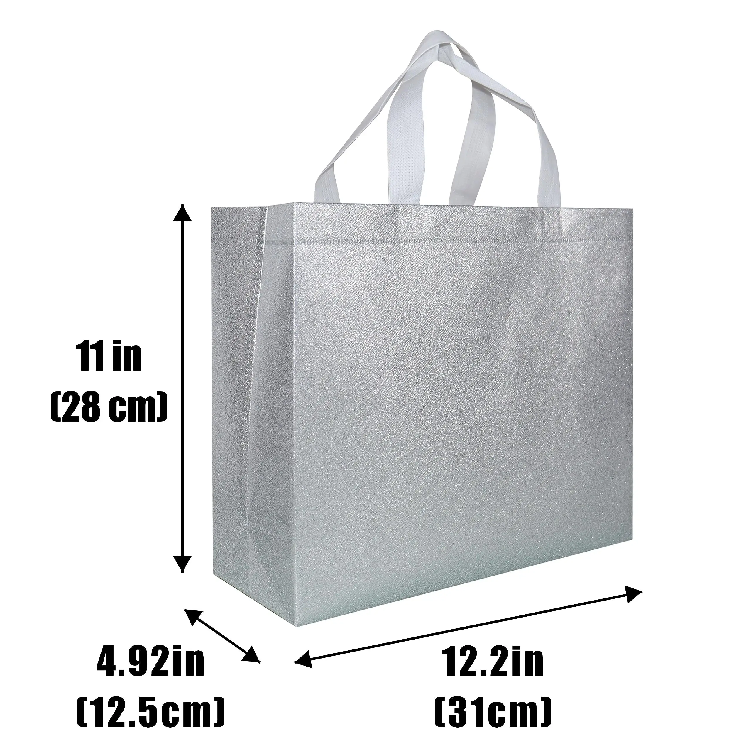 Glossy Laminated PP Non-WovenTote Bag Waterproof Eco-friendly Reusable Gift Bag with Large Capacity Bag for Birthday Party