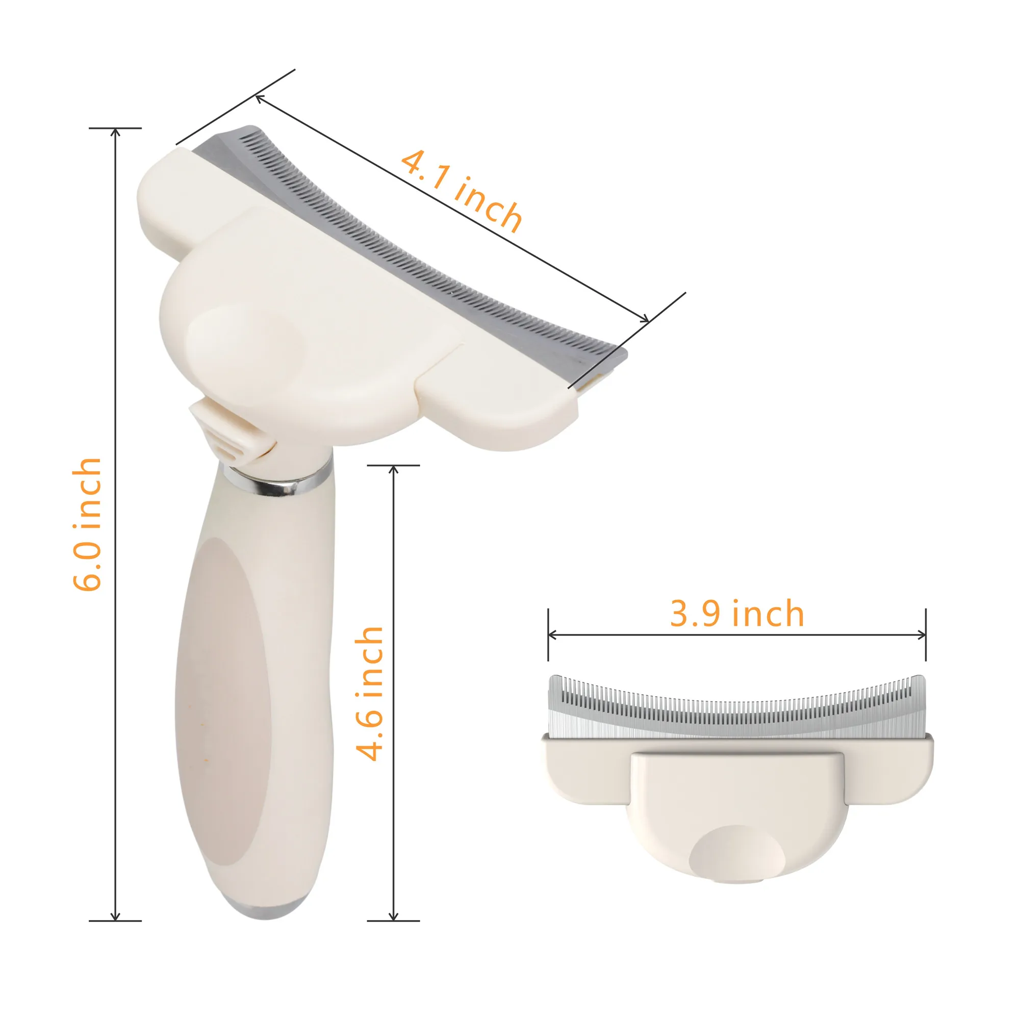 Dog Deshedding Brush with Curved Edge & Self Cleaning, Effectively Reduces Shedding by Up to 95% for Medium and Long Haired Pet