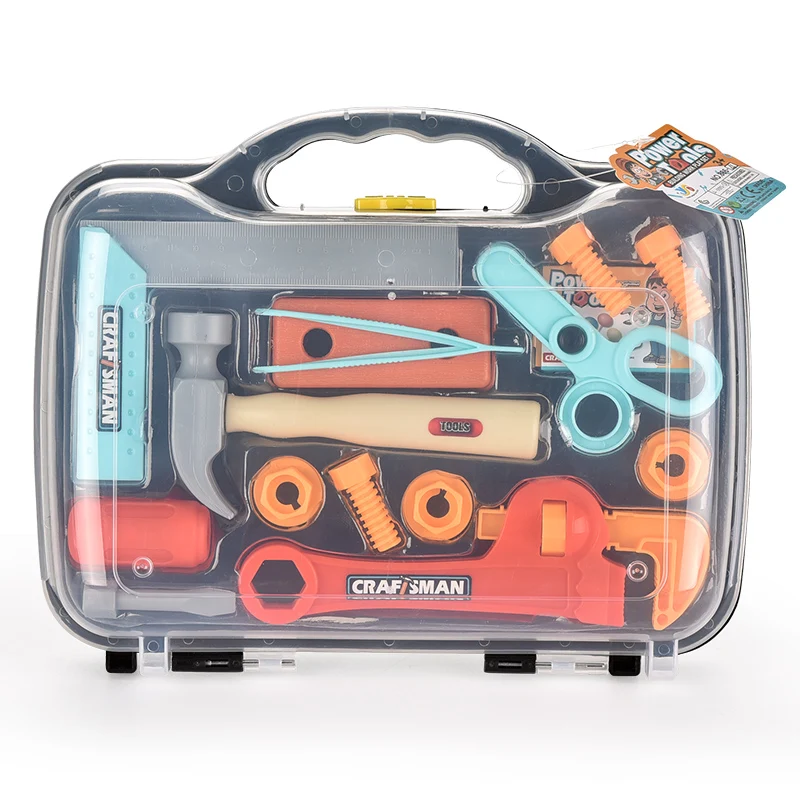 Pretend Playing Plastic Educational Deluxe Construction Kids Toy Tools Set