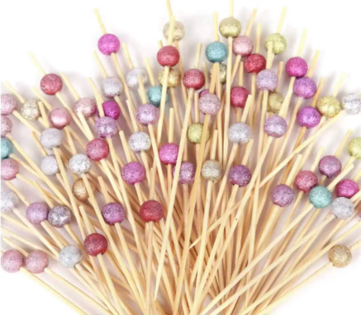 Wholesale Disposable Round Cocktail Pick Decoration Bamboo stick