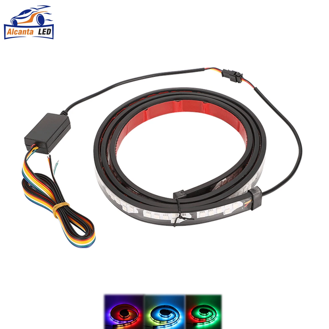 AlcantaLED LED RGB Car Underglow Light 2.4 meter Flexible LED Strip Car Underbody Light Auto Atmosphere Decorative Lamp