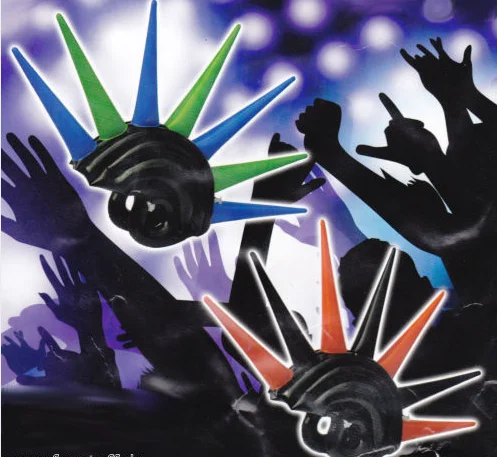 Inflatable Novelty Multicolor Spikes Helmet Hat for Punk 80s Concert Fancy party Dress
