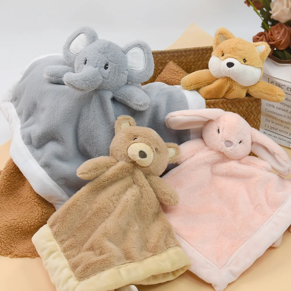 Baby Comforters Blanket Stuffed Toy Soft Comforter With Free Bpa Silicone Teether Newborn Gifts For Kids Machine Washable Toy
