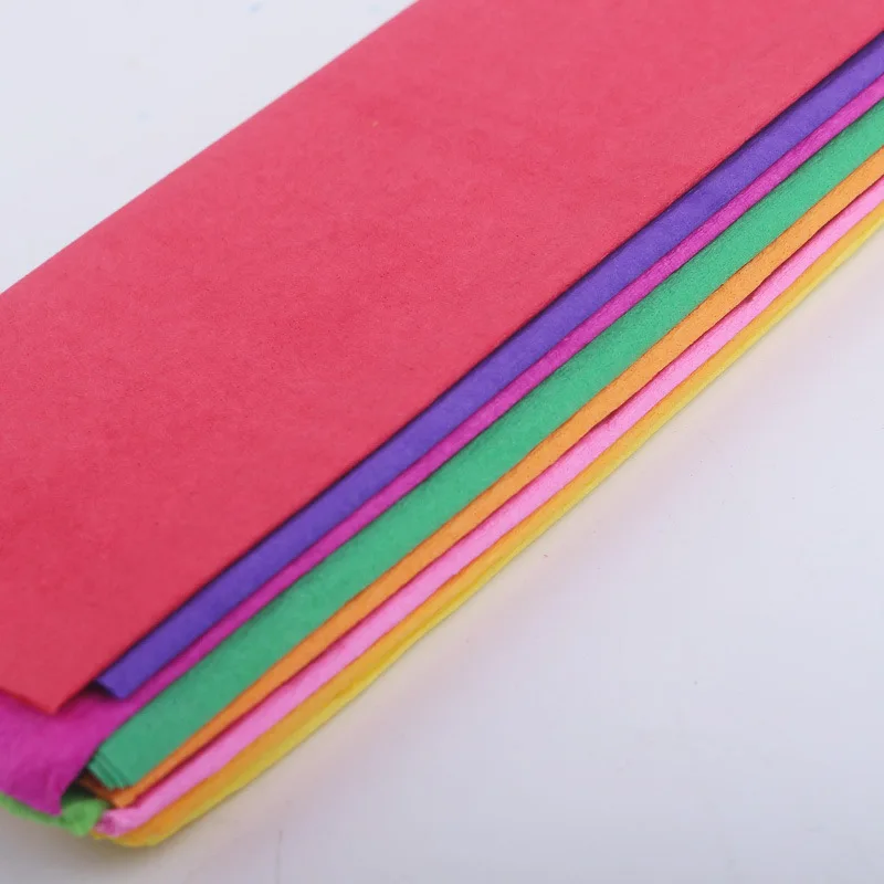 Wholesales Color crepe paper 17g 20% stretch color tissue paper wrapping color paper for handcraft