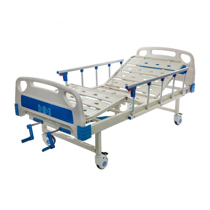 Emergency ICU Medical Bed Mute Caster Remove Two Crank Adjustable Manual Hospital Bed for Patients